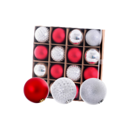 NATAL BOLA KIT CAIXA DEC.SORT.6CM C/16 NTB85024